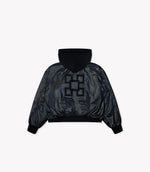 Zipped Leather Crystal Bomber