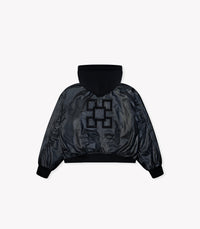 Zipped Leather Crystal Bomber