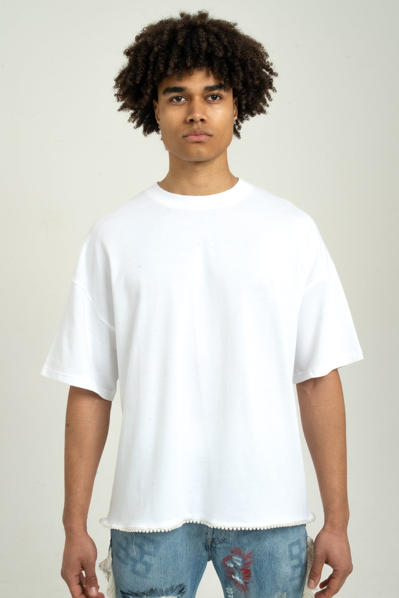 Mirrored Pearl Tee - White