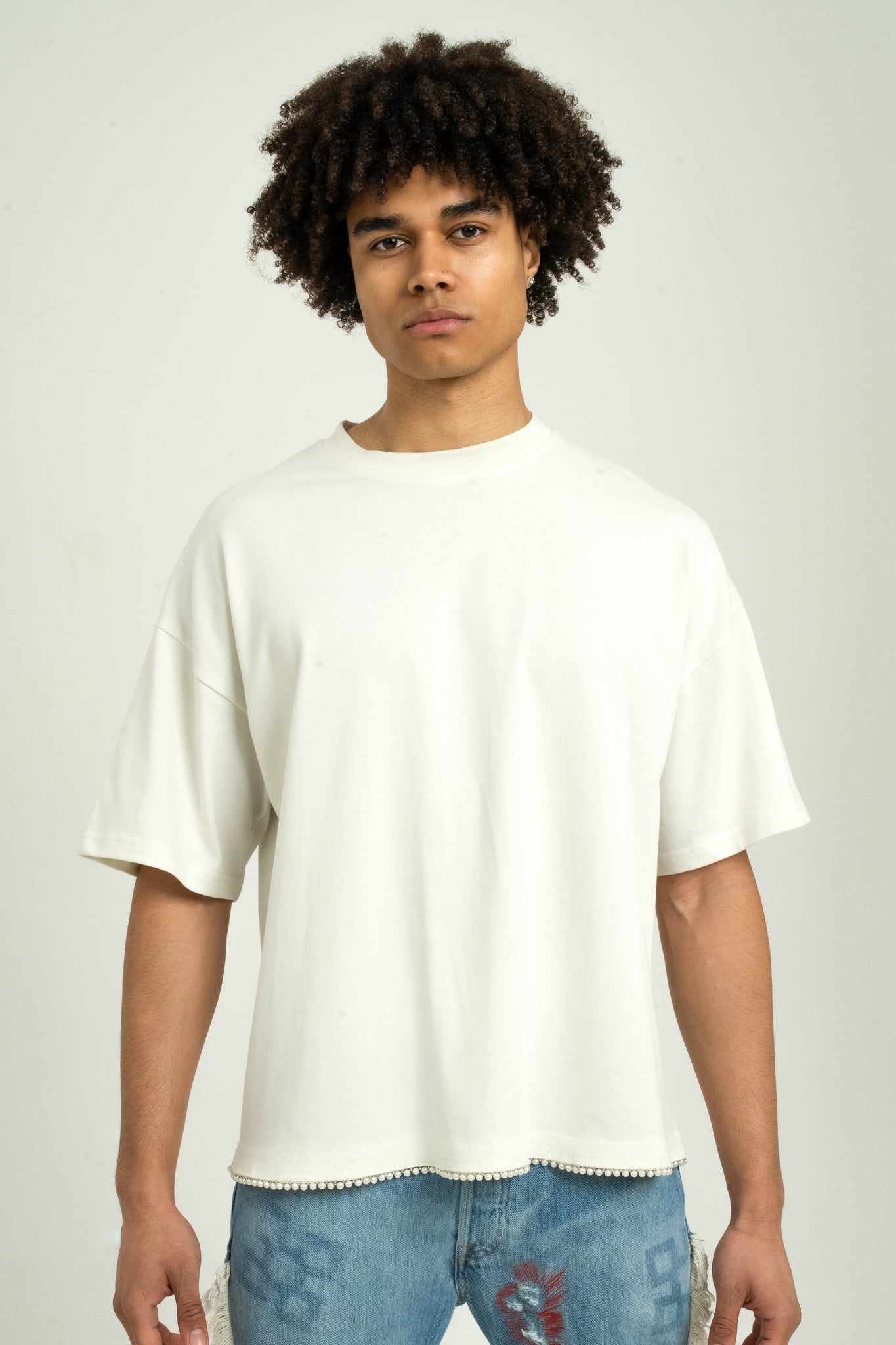 Mirrored Pearl Tee - Cream