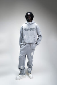 TAPED CRYSTAL HOODIE - GREY
