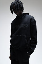 TAPED CRYSTAL HOODIE - BLACK