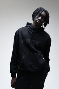 TAPED CRYSTAL HOODIE - BLACK