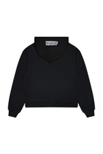 //MS003 Distressed Zipped Hoodie - Black