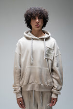 //MS003 Distressed Hoodie - Beige